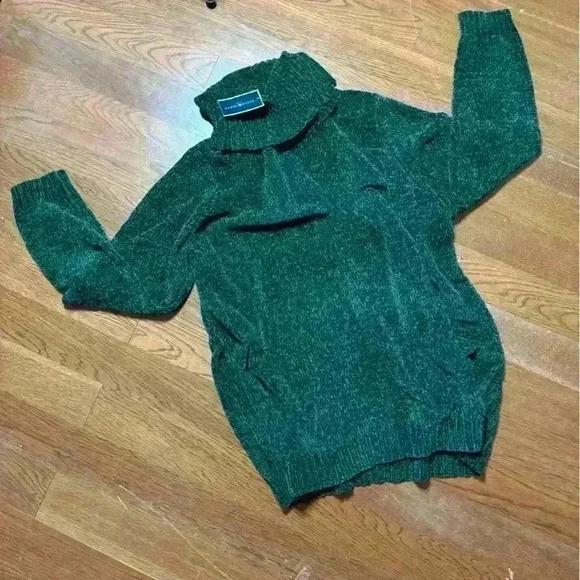 Laura Scott~Chenille Cowl Neck Ribbed Sweater - Picture 3 of 6